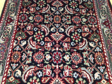 Load image into Gallery viewer, Traditional Indo Herati Black color Tabriz Design Wool Rug (Size 2.6 X 11.9) Cwral-1542