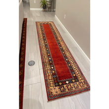 Load image into Gallery viewer, Hand-Knotted Red Caucasian Kazak Design 100% Wool Rug (Size 2.8 X 9.11) Cwral-9669