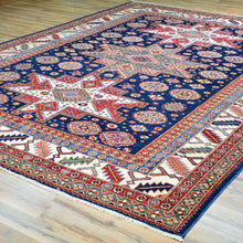 Load image into Gallery viewer, Hand-Knotted Geometric Oriental Kazak Design Wool Rug (Size 8.1 X 10.9) Cwral-8196