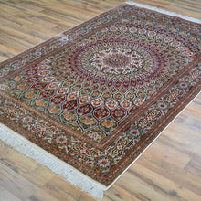 Load image into Gallery viewer, Hand-Knotted Kashmiri Silk Traditional Design Handmade Rug (Size 4.0 X 6.5) Cwral-11193