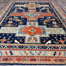 Load image into Gallery viewer, Hand-Knotted Geometric Oriental Design Wool Rug (Size 9.10 X 13.7) Cwral-11241