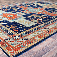 Load image into Gallery viewer, Hand-Knotted Geometric Oriental Design Wool Rug (Size 9.10 X 13.7) Cwral-11241