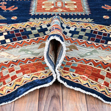 Load image into Gallery viewer, Hand-Knotted Geometric Oriental Design Wool Rug (Size 9.10 X 13.7) Cwral-11241