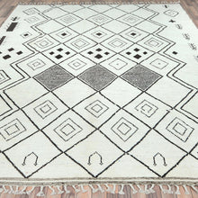 Load image into Gallery viewer, Hand-Knotted Berber African Design Handmade Wool Rug (Size 9.0 X 12.6) Cwral-11271