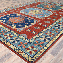 Load image into Gallery viewer, Hand-Knotted Caucasian Kazak Design Handmade Wool Rug (Size 9.0 X 12.2) Cwral-11286