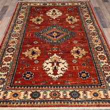 Load image into Gallery viewer, Hand-Knotted Traditional Kazak Design Handmade Wool Rug (Size 3.9 X 6.3) Cwral-11295