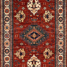 Load image into Gallery viewer, Hand-Knotted Traditional Kazak Design Handmade Wool Rug (Size 3.9 X 6.3) Cwral-11295