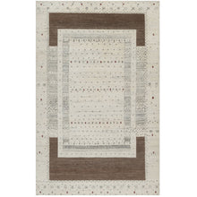 Load image into Gallery viewer, Hand-Knotted Modern Ivory Contemporary Design Wool Rug (Size 5.0 X 7.11) Cwral-11373