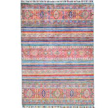 Load image into Gallery viewer, Hand-Knotted Kazak Khorjin Traditional Design Handmade Rug (Size 4.0 X 5.7) Cwral-11472