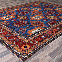 Load image into Gallery viewer, Hand-Knotted Earsari Turkish Knot Kazak Design Oriental Wool Rug (Size 8.2 X 9.9) Cwral-11565