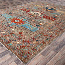 Load image into Gallery viewer, Hand-Knotted Traditional Kazak Sherwan Design Oriental Wool Rug (Size 9.1 X 11.6) Cwral-11577