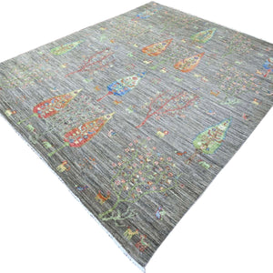Hand-Knotted Tree Willow Design Modern Handmade Wool Rug (Size 8.0 X 9.5) Cwral-10563
