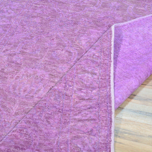 Hand-Knotted Handmade Overdye Wool Purple Color Modern Rug (Size 3.11 X 6.1) Brral-480