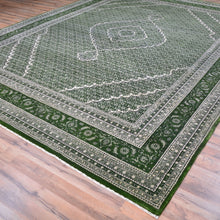 Load image into Gallery viewer, Hand-Knotted Oriental Traditional Wool & Silk Green Handmade Rug (Size 9.1 X 11.10) Brral-5445