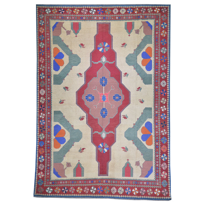 Hand-Woven Traditional Sumak Tribal Handmade Wool Oriental Rug (Size 8.7 X 12.2) Cwral-6090
