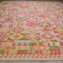 Load image into Gallery viewer, Hand-Woven Reversible Momana Kilim Handmade Wool Rug (Size 10.0 X 12.6) Cwral-10086