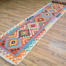 Load image into Gallery viewer, Hand-Woven Reversible Momana Kilim Handmade Wool Rug (Size 2.6 X 16.1) Cwral-10098