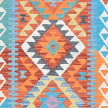 Load image into Gallery viewer, Hand-Woven Reversible Momana Kilim Handmade Wool Rug (Size 2.6 X 16.1) Cwral-10098