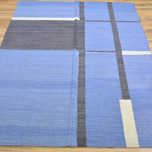Hand-Woven Oriental Reversible Modern Design Kilim Handmade Rug (Size 4.0 X 5.9) Cwral-10110