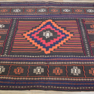 Hand-Woven Afghan Tribal Kilim Oriental Handmade Sumak Wool Rug (Size 5.0 X 5.0) Cwral-10122