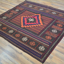 Load image into Gallery viewer, Hand-Woven Afghan Tribal Kilim Oriental Handmade Sumak Wool Rug (Size 5.0 X 5.0) Cwral-10122