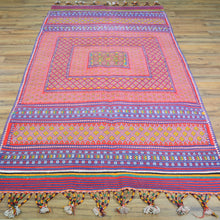 Load image into Gallery viewer, Hand-Woven Moroccan Tribal Sumak Oriental Handmade Wool Rug (Size 3.11 X 7.10) Cwral-10125
