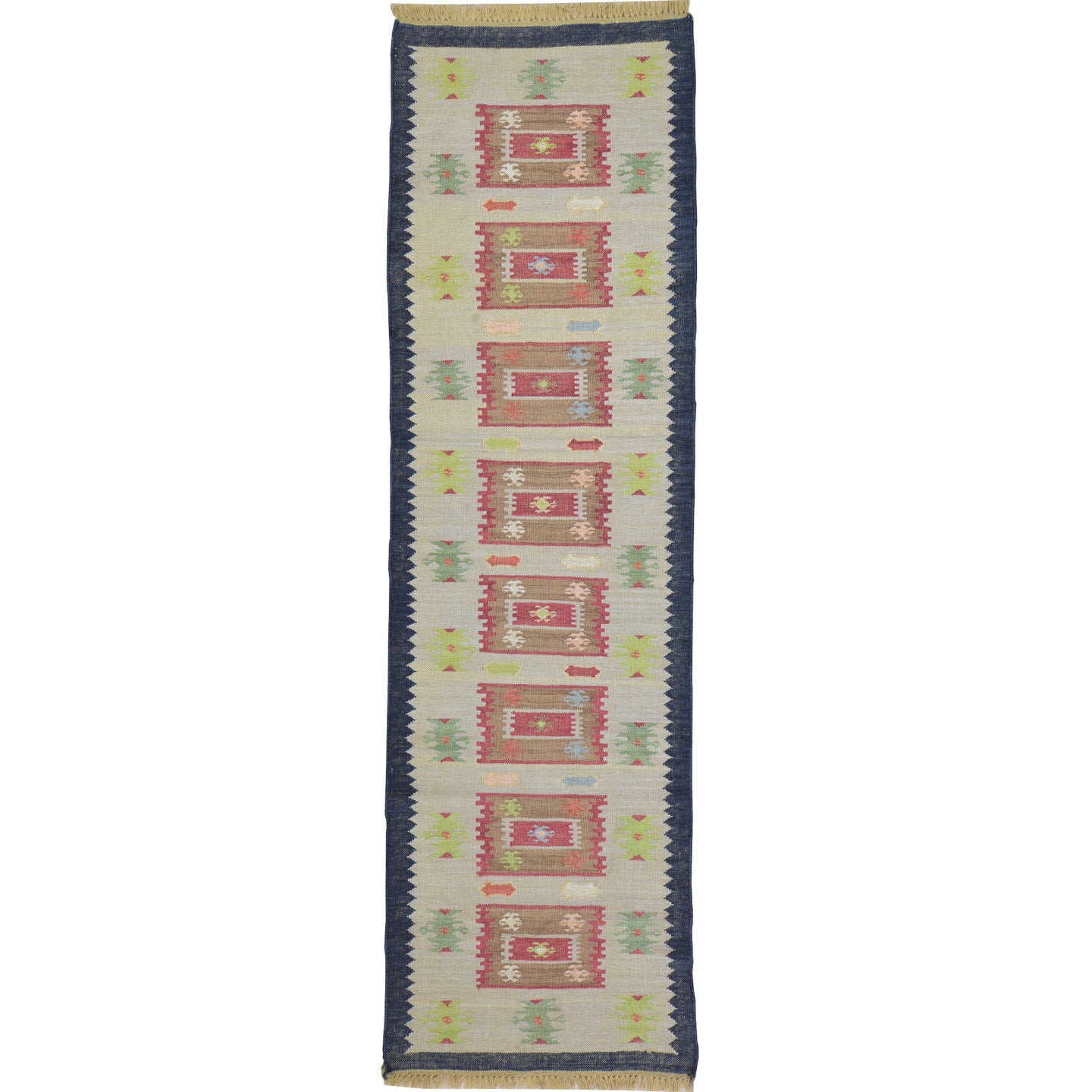 Hand-Woven Reversible Oriental Kilim Handmade Jute Rug (Size 2.7 X 8.8) Cwral-10140