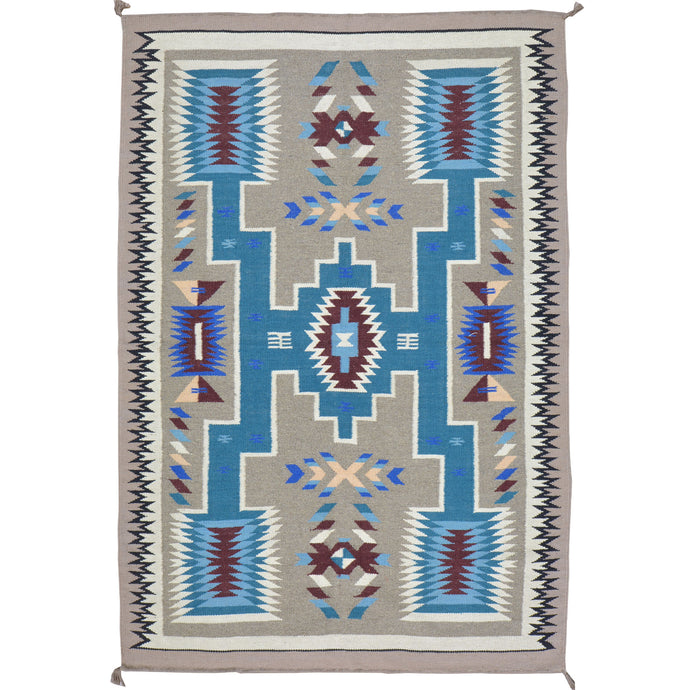 Hand-Woven Reversible Southwestern Design Handmade Wool Kilim (Size 4.2 X 5.11) Cwral-10350
