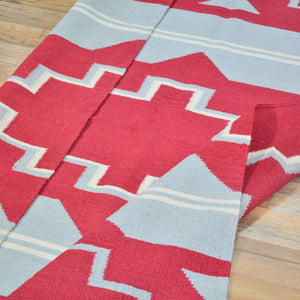 Hand-Woven Reversible Southwestern Design Handmade Wool Kilim (Size 4.2 X 5.11) Cwral-10356