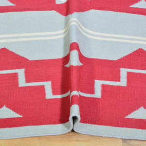 Hand-Woven Reversible Southwestern Design Handmade Wool Kilim (Size 4.2 X 5.11) Cwral-10356