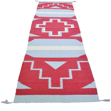 Load image into Gallery viewer, Hand-Woven Reversible Southwestern Design Handmade Wool Kilim (Size 2.7 X 9.10) Cwral-10368