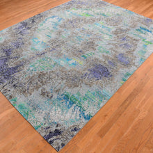 Load image into Gallery viewer, Hand-Knotted Sari Silk Abstract Design Oriental Handmade Rug (Size 8.9 X 11.10) Cwral-10410