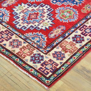 Hand-Knotted Caucasian Design Kazak Wool Handmade Rug (Size 2.9 X 4.2) Cwral-10614
