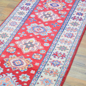 Hand-Knotted Kazak Tribal Design 100% Wool Handmade Rug (Size 2.1 X 5.5) Cwral-10626