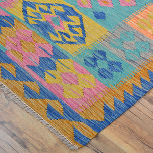 Hand-Woven Reversible Momana Kilim Handmade Wool Rug (Size 2.11 X 16.1) Cwral-10635