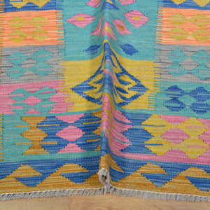 Hand-Woven Reversible Momana Kilim Handmade Wool Rug (Size 2.11 X 16.1) Cwral-10635