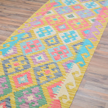 Load image into Gallery viewer, Hand-Woven Reversible Momana Kilim Handmade Wool Rug (Size 2.10 X 15.9) Cwral-10638