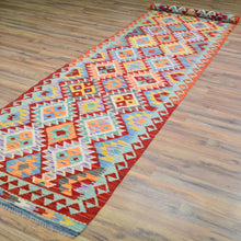 Load image into Gallery viewer, Hand-Woven Reversible Momana Kilim Handmade Wool Rug (Size 2.10 X 13.0) Cwral-10641