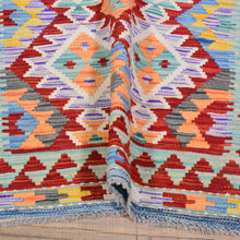 Load image into Gallery viewer, Hand-Woven Reversible Momana Kilim Handmade Wool Rug (Size 2.10 X 13.0) Cwral-10641