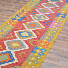 Load image into Gallery viewer, Hand-Woven Reversible Momana Kilim Handmade Wool Rug (Size 2.7 X 12.8) Cwral-10644