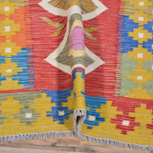 Hand-Woven Reversible Momana Kilim Handmade Wool Rug (Size 2.7 X 12.8) Cwral-10644