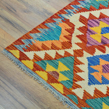 Load image into Gallery viewer, Hand-Woven Reversible Momana Kilim Handmade Wool Rug (Size 2.7 X 13.3) Cwral-10653