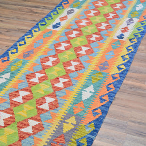Hand-Woven Reversible Momana Kilim Handmade Wool Rug (Size 2.10 X 13.1) Cwral-10656