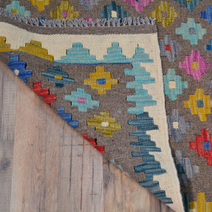 Hand-Woven Reversible Momana Kilim Handmade Wool Rug (Size 2.10 X 9.8) Cwral-10659