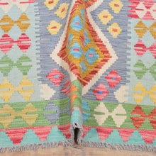 Load image into Gallery viewer, Hand-Woven Reversible Momana Kilim Handmade Wool Rug (Size 2.10 X 9.9) Cwral-10662