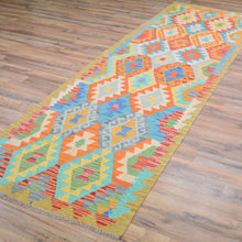 Load image into Gallery viewer, Hand-Woven Reversible Momana Kilim Handmade Wool Rug (Size 2.10 X 9.7) Cwral-10665