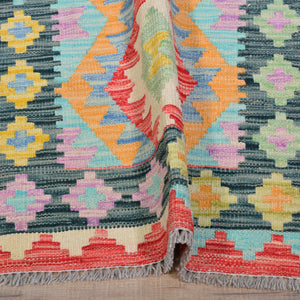 Hand-Woven Reversible Momana Kilim Handmade Wool Rug (Size 2.8 X 9.7) Cwral-10671