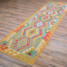 Load image into Gallery viewer, Hand-Woven Reversible Momana Kilim Handmade Wool Rug (Size 2.8 X 9.7) Cwral-10680