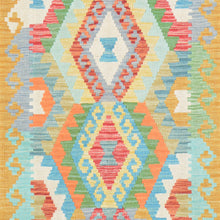 Load image into Gallery viewer, Hand-Woven Reversible Momana Kilim Handmade Wool Rug (Size 2.8 X 9.7) Cwral-10680