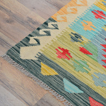 Load image into Gallery viewer, Hand-Woven Reversible Momana Kilim Handmade Wool Rug (Size 2.8 X 10.3) Cwral-10683